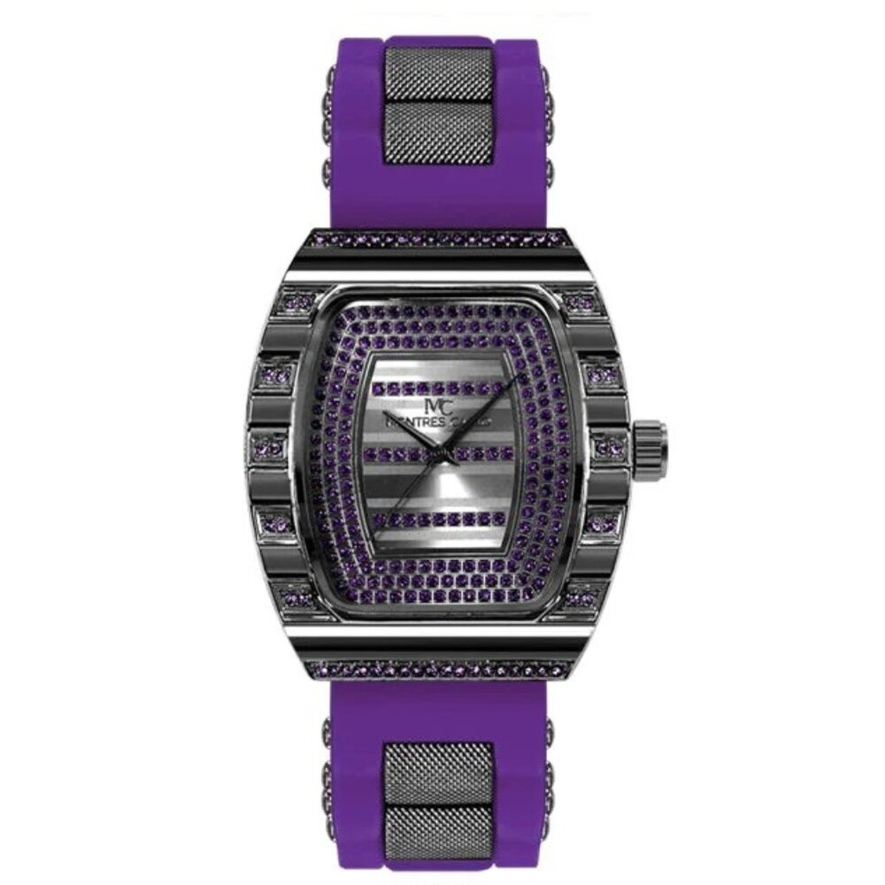 52mm Montres Carlo Men's Luxury Fashion Sport Silicone Band Stones Wrist Watch
